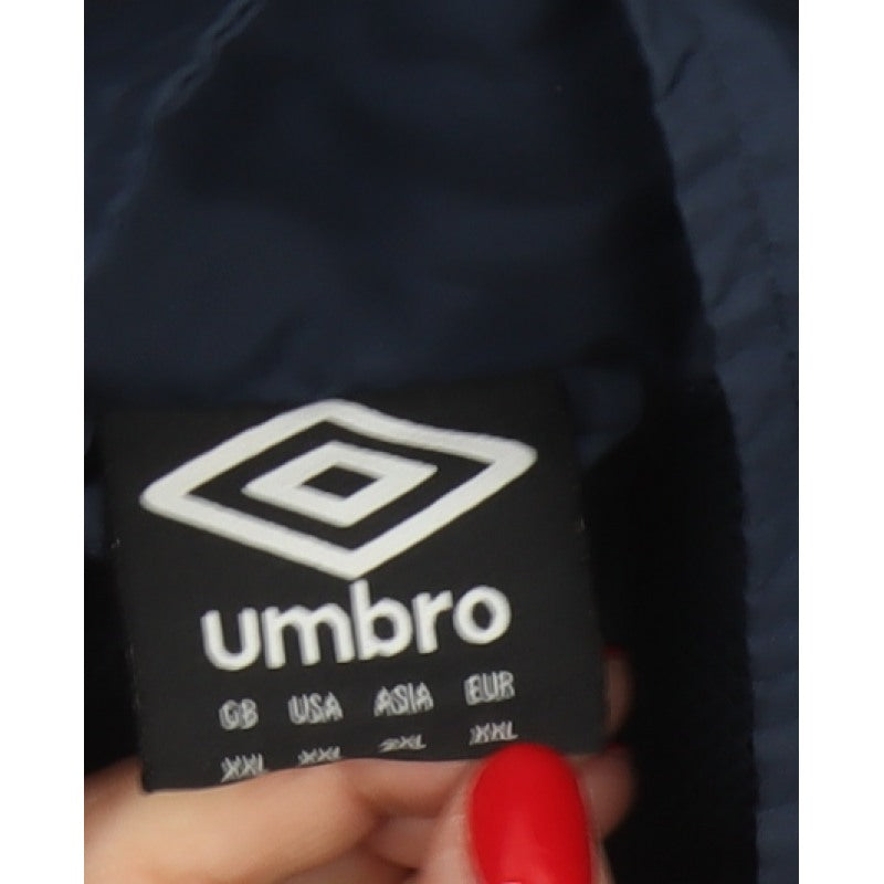 Umbro Men’s Blue 2XL Windbreaker Jacket Full Zip Sports Logo