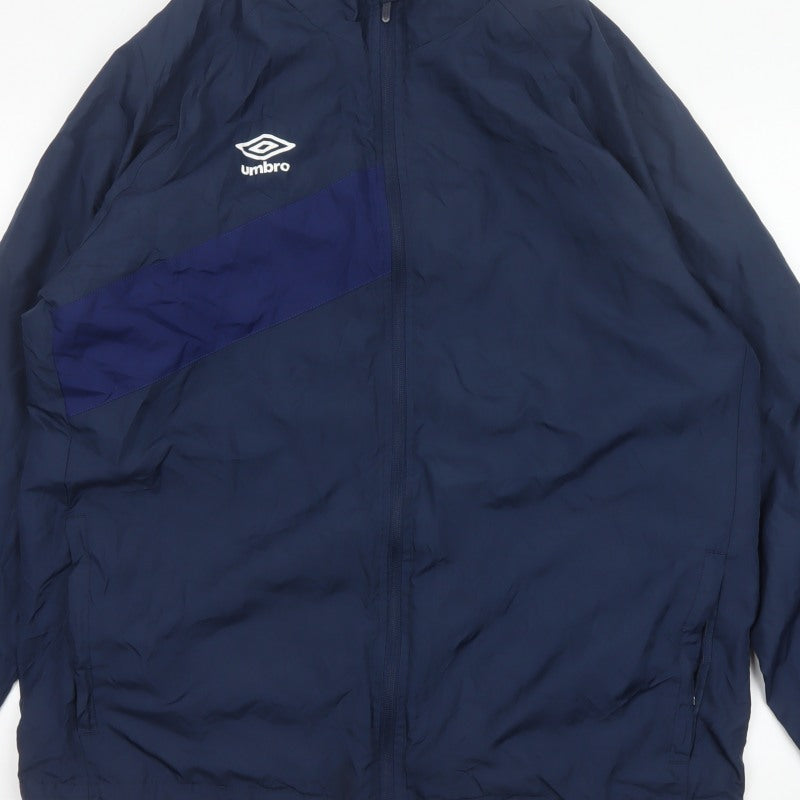 Umbro Men’s Blue 2XL Windbreaker Jacket Full Zip Sports Logo