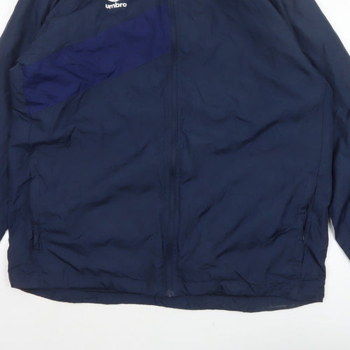 Umbro Men’s Blue 2XL Windbreaker Jacket Full Zip Sports Logo