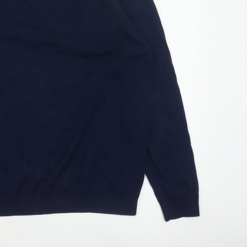 Next Men’s Navy Blue XL Collared Cotton Blend Pullover Jumper