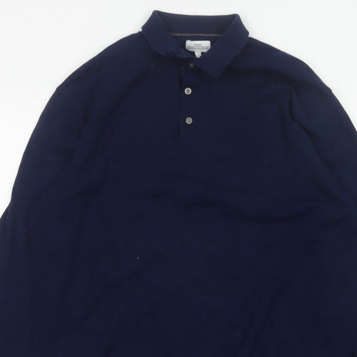 Next Men’s Navy Blue XL Collared Cotton Blend Pullover Jumper