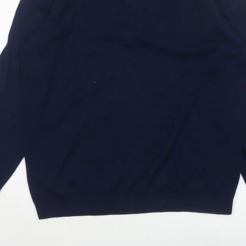 Next Men’s Navy Blue XL Collared Cotton Blend Pullover Jumper