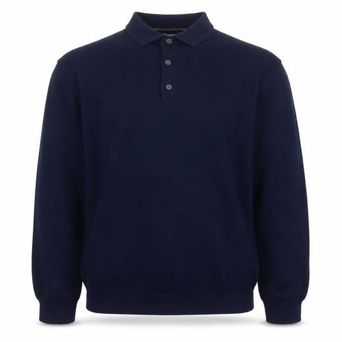 Next Men’s Navy Blue XL Collared Cotton Blend Pullover Jumper