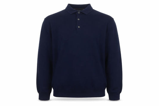 Next Men’s Navy Blue XL Collared Cotton Blend Pullover Jumper