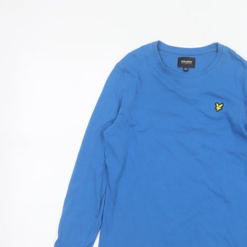 Lyle & Scott Boys Blue 10-11 Years Long Sleeve Basic Cotton Logo T-Shirt