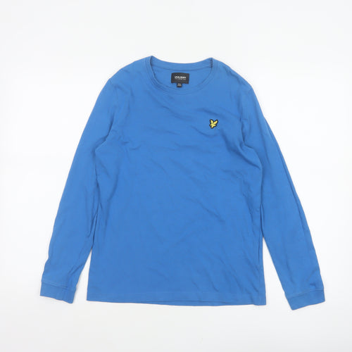 Lyle & Scott Boys Blue 10-11 Years Long Sleeve Basic Cotton Logo T-Shirt