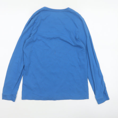 Lyle & Scott Boys Blue 10-11 Years Long Sleeve Basic Cotton Logo T-Shirt