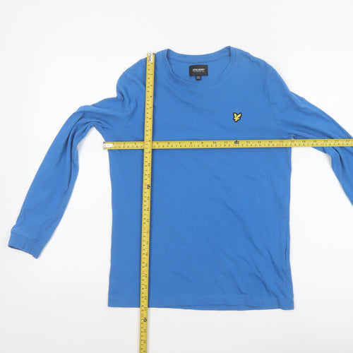 Lyle & Scott Boys Blue 10-11 Years Long Sleeve Basic Cotton Logo T-Shirt