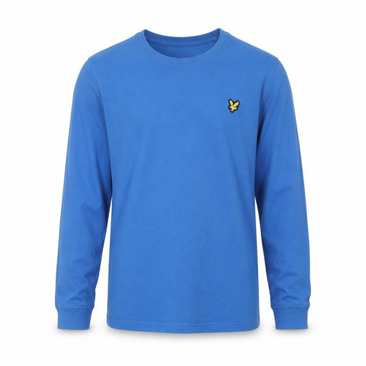 Lyle & Scott Boys Blue 10-11 Years Long Sleeve Basic Cotton Logo T-Shirt