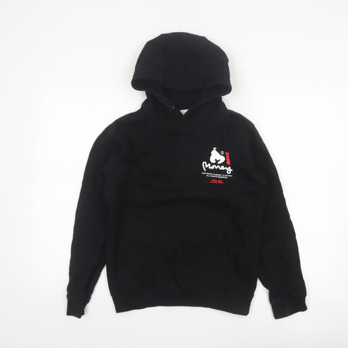 Money Boys Black 12-13 Years Pullover Logo Hoodie Cotton