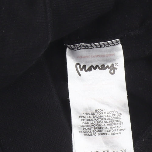 Money Boys Black 12-13 Years Pullover Logo Hoodie Cotton