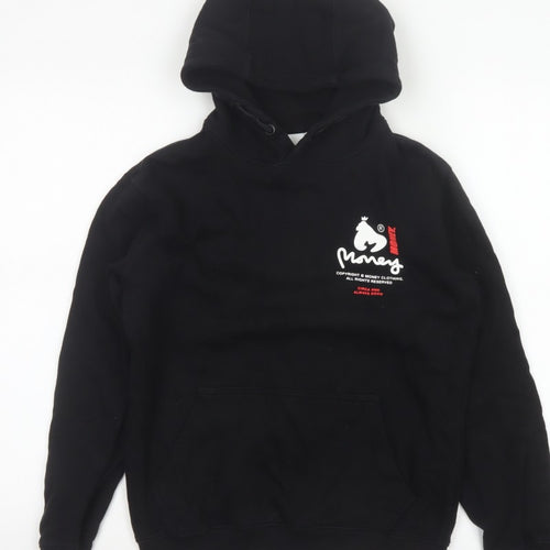Money Boys Black 12-13 Years Pullover Logo Hoodie Cotton