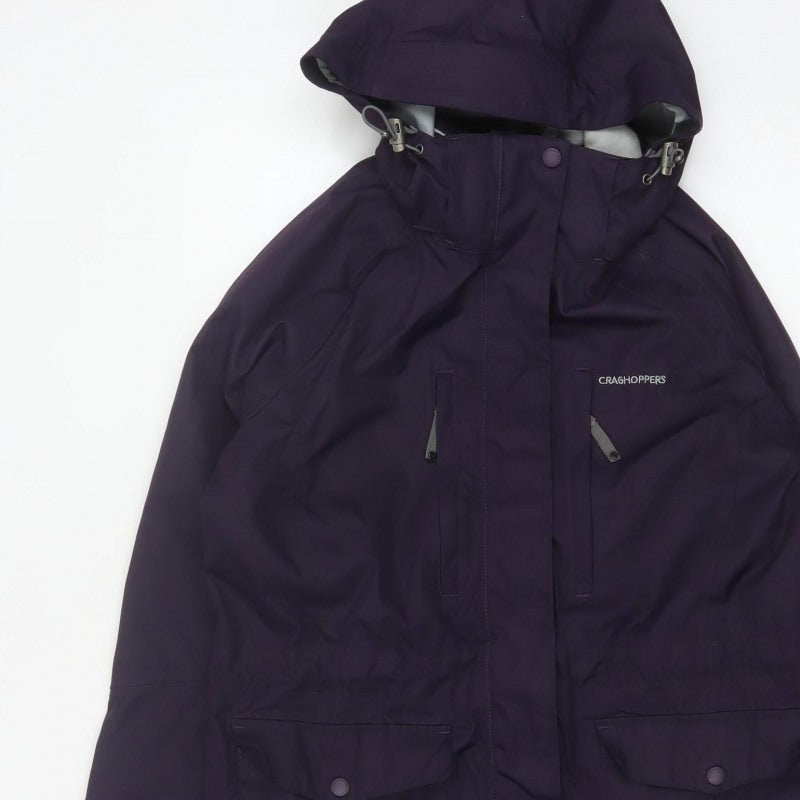Craghoppers Women’s Purple UK 10 AquaDry Waterproof Hooded Parka Coat