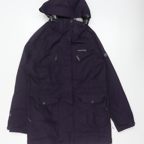 Craghoppers Women’s Purple UK 10 AquaDry Waterproof Hooded Parka Coat