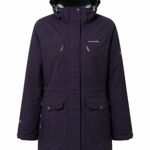 Craghoppers Women’s Purple UK 10 AquaDry Waterproof Hooded Parka Coat