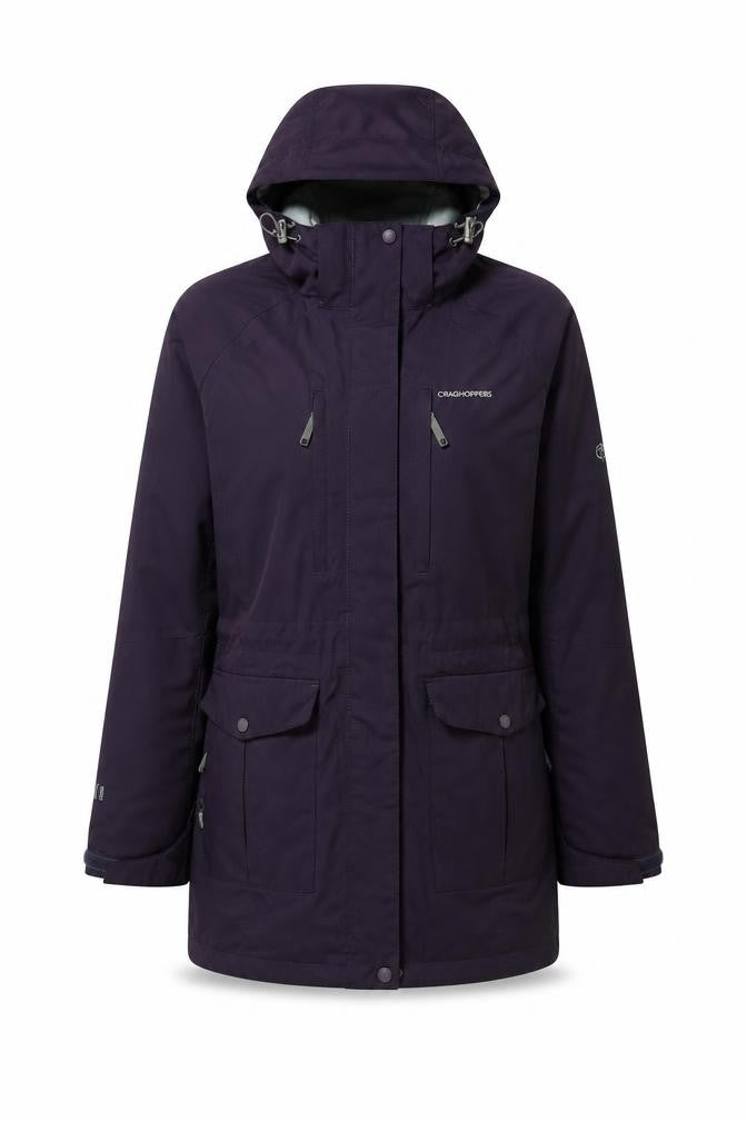Craghoppers Women’s Purple UK 10 AquaDry Waterproof Hooded Parka Coat