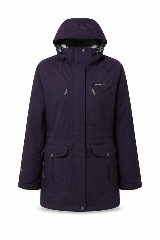 Craghoppers Women’s Purple UK 10 AquaDry Waterproof Hooded Parka Coat