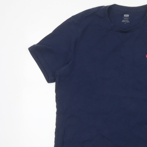 Levi's Men's Blue L Standard Logo Crew Neck Cotton T-Shirt Short Sleeve