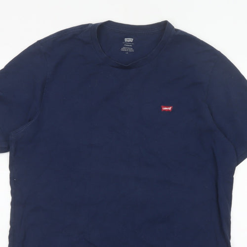 Levi's Men's Blue L Standard Logo Crew Neck Cotton T-Shirt Short Sleeve