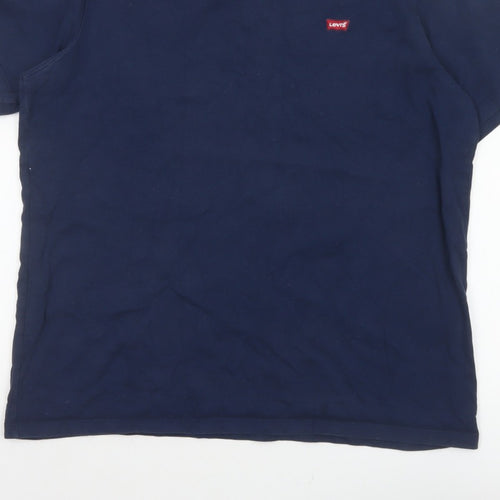 Levi's Men's Blue L Standard Logo Crew Neck Cotton T-Shirt Short Sleeve