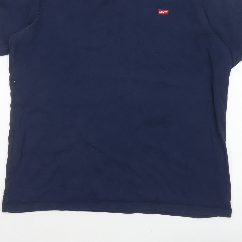 Levi's Men's Blue L Standard Logo Crew Neck Cotton T-Shirt Short Sleeve