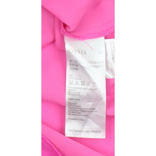Oasis Women Pink UK 10 Floral Sleeveless Keyhole Tank Top