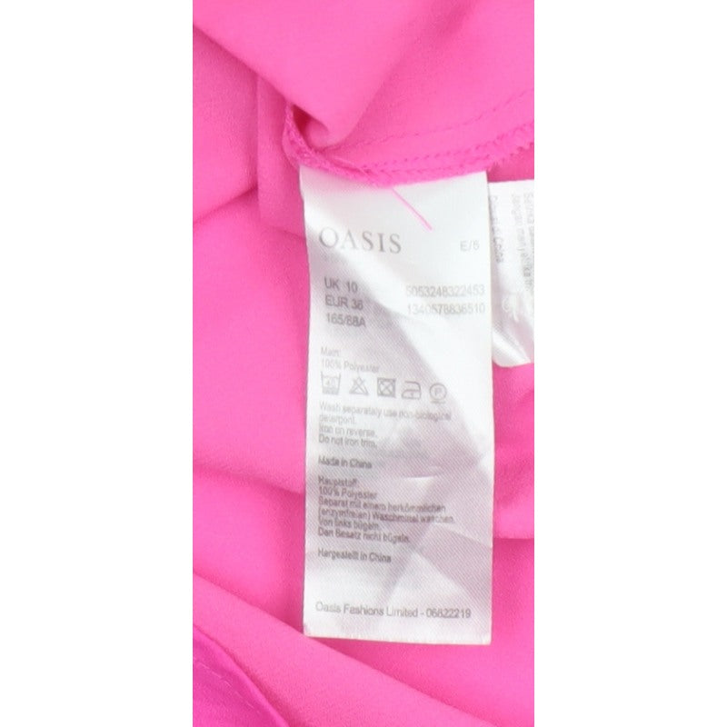 Oasis Women Pink UK 10 Floral Sleeveless Keyhole Tank Top