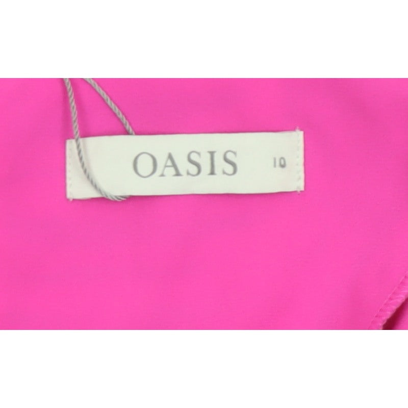 Oasis Women Pink UK 10 Floral Sleeveless Keyhole Tank Top