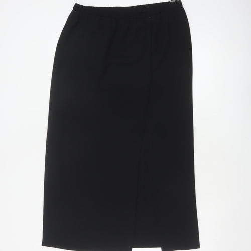 Frank Usher Women Black Size 36 Long Pencil Skirt Elastic Waist
