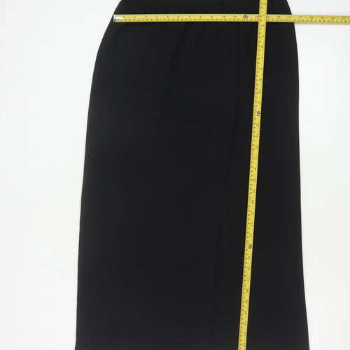 Frank Usher Women Black Size 36 Long Pencil Skirt Elastic Waist