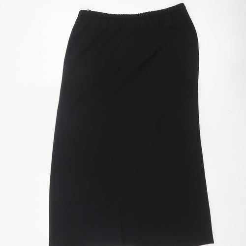 Frank Usher Women Black Size 36 Long Pencil Skirt Elastic Waist