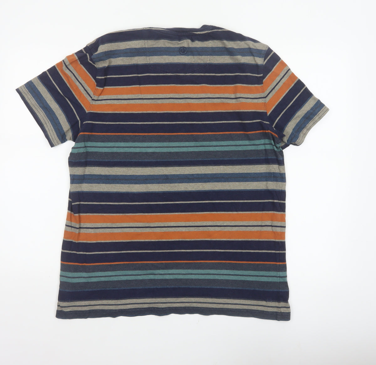 Fat Face Men's Multicoloured Striped Pocket T-Shirt L Short Sleeve