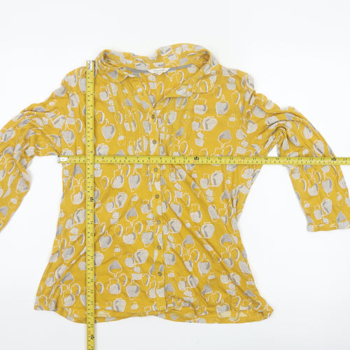 White Stuff Women Yellow Vase Print Tunic Blouse UK 10