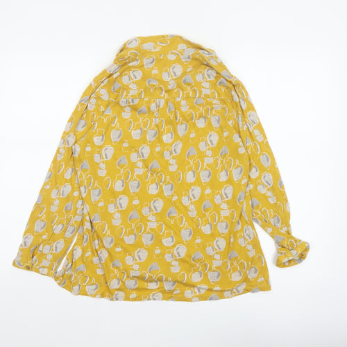 White Stuff Women Yellow Vase Print Tunic Blouse UK 10