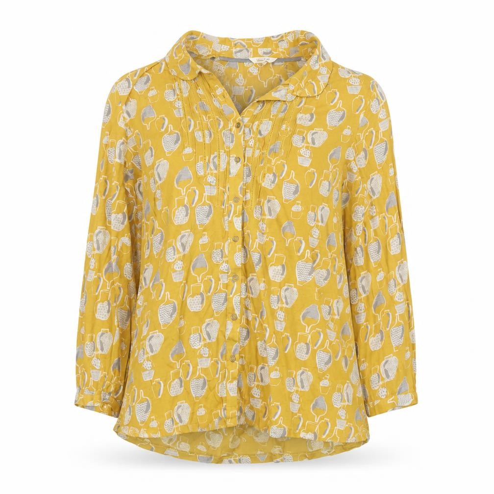 White Stuff Women Yellow Vase Print Tunic Blouse UK 10