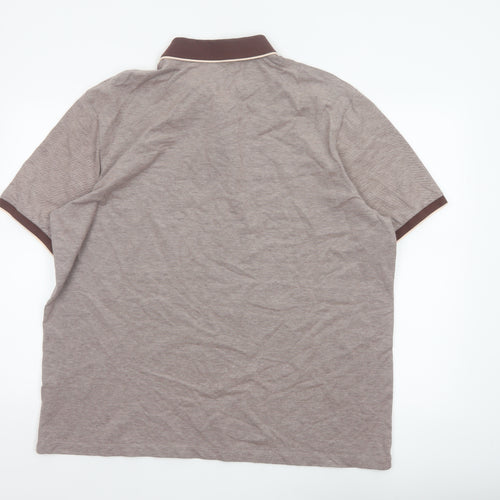 Marks and Spencer Men's Brown 2XL Regular Fit Ultimate Polo Shirt