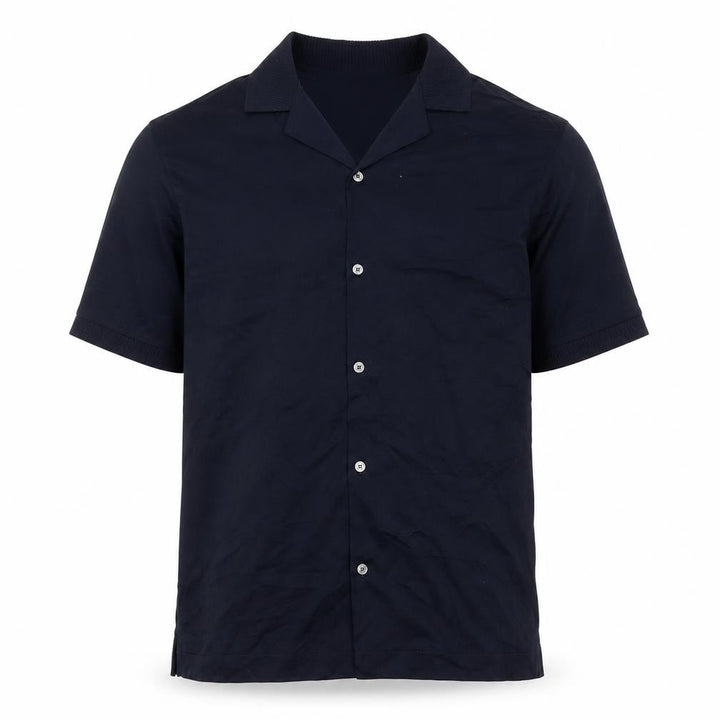 Autograph Men’s Blue L Supima Cotton Short Sleeve Button-Up Shirt