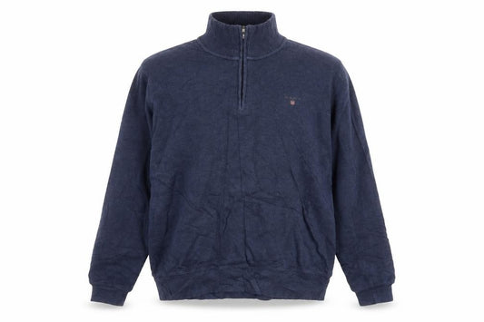 Gant Men’s Blue M Cotton Half Zip Mock Neck Knit Jumper