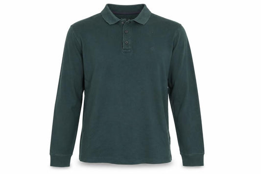 James Pringle Men Green Medium Long Sleeve Cotton Polo Shirt