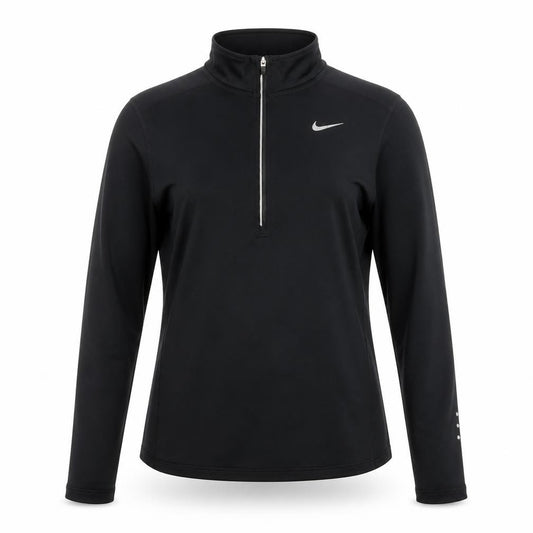 Nike Women Black UK 8 Dri-FIT 1/4 Zip Athletic Running Pullover Top