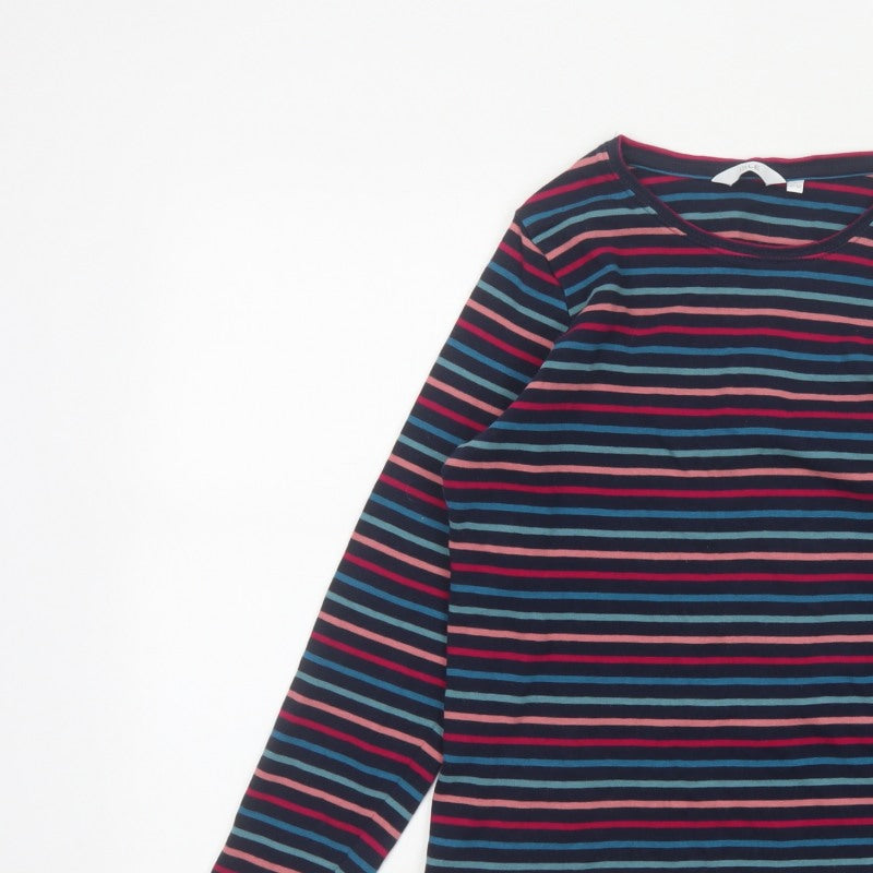 ISLE Women’s Multicoloured Striped Jersey Long Sleeve T-Shirt UK 10