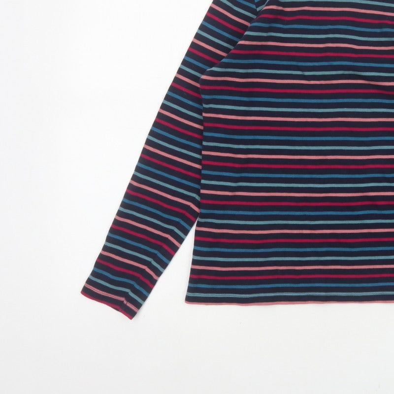 ISLE Women’s Multicoloured Striped Jersey Long Sleeve T-Shirt UK 10