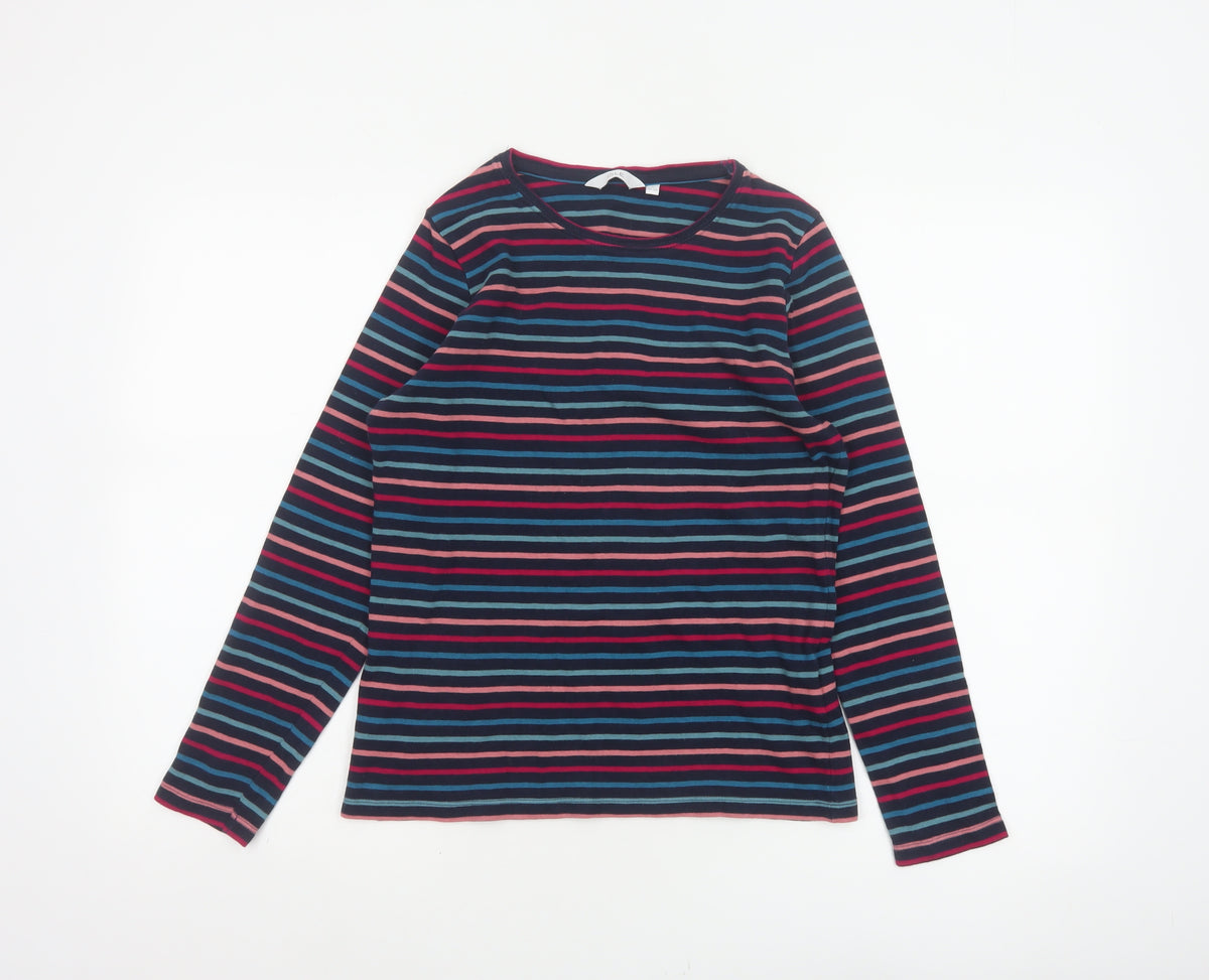 ISLE Women’s Multicoloured Striped Jersey Long Sleeve T-Shirt UK 10
