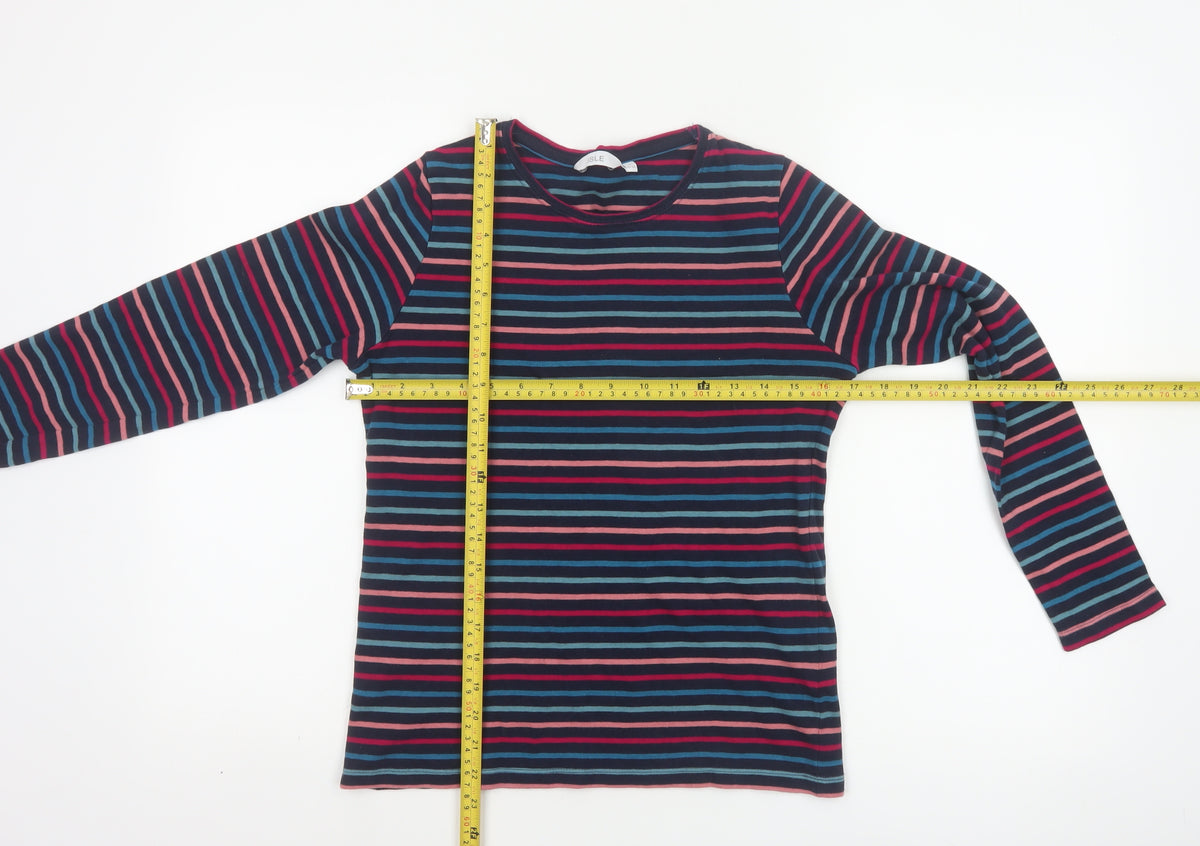 ISLE Women’s Multicoloured Striped Jersey Long Sleeve T-Shirt UK 10