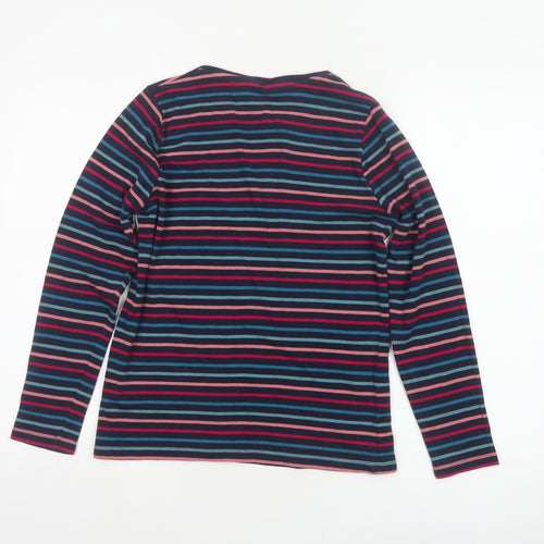 ISLE Women’s Multicoloured Striped Jersey Long Sleeve T-Shirt UK 10