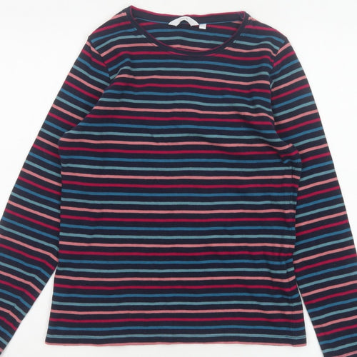 ISLE Women’s Multicoloured Striped Jersey Long Sleeve T-Shirt UK 10