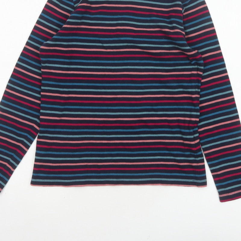 ISLE Women’s Multicoloured Striped Jersey Long Sleeve T-Shirt UK 10