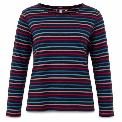 ISLE Women’s Multicoloured Striped Jersey Long Sleeve T-Shirt UK 10