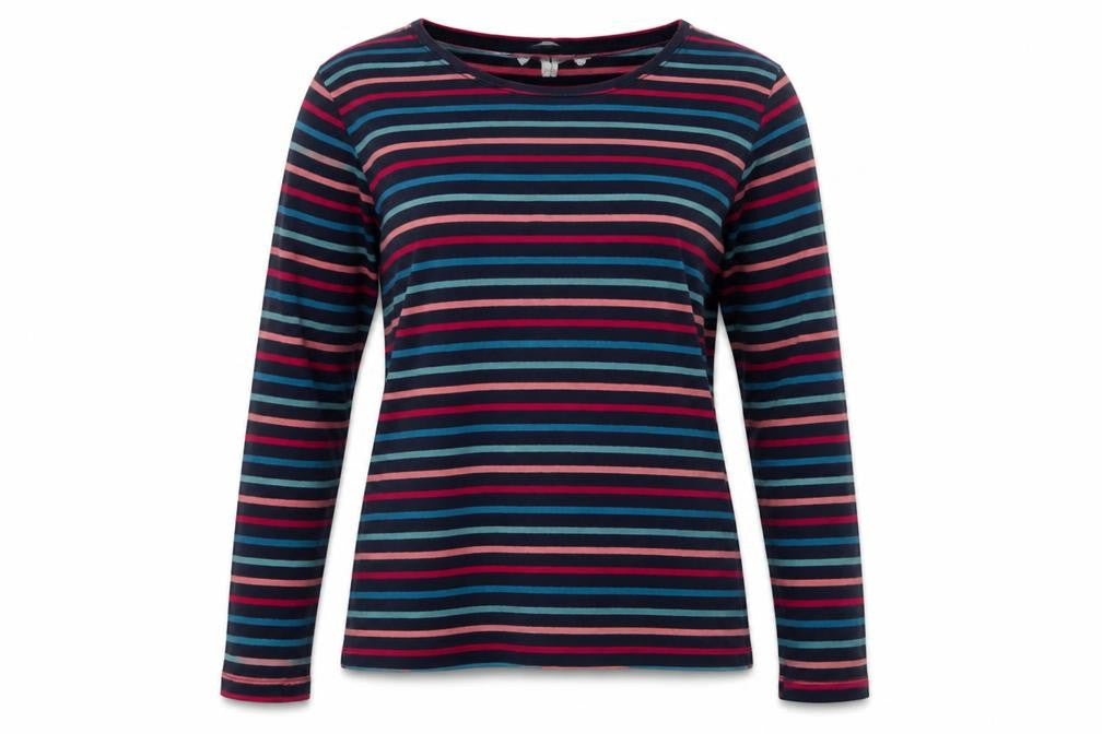 ISLE Women’s Multicoloured Striped Jersey Long Sleeve T-Shirt UK 10