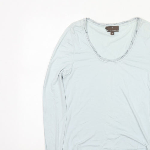 Fenn Wright Manson Women Blue UK 8 Viscose Scoop Neck Long Sleeve Top